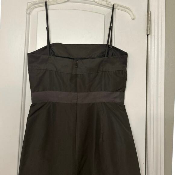 J Crew 100% Silk Taffeta Vintage Y2K Chocolate Brown Party Dress Size 4 - Picture 9 of 14